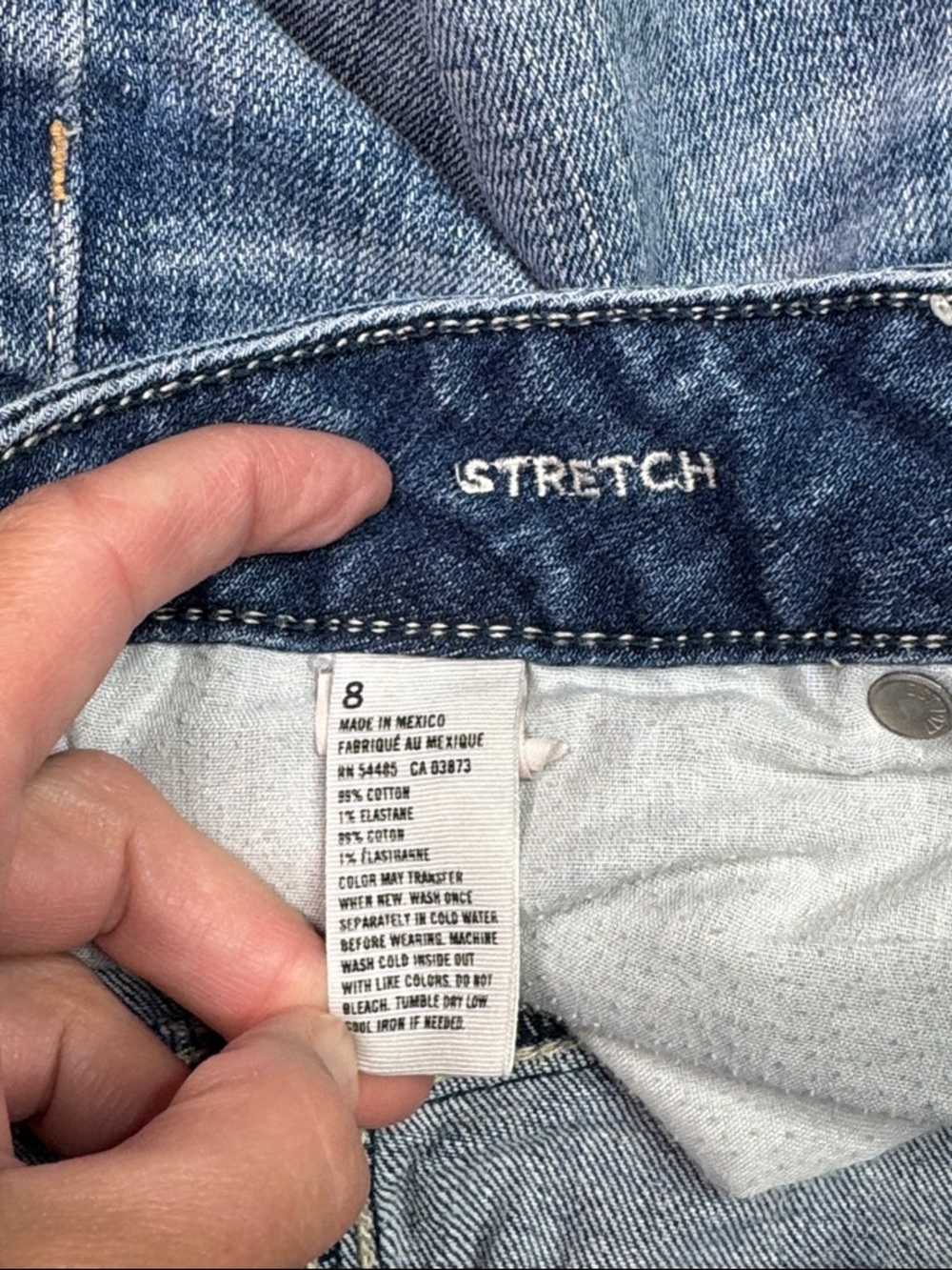 American Eagle Stretch Rolled Cuff Denim Shorts Size 8 - Picture 7 of 7